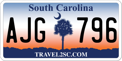 SC license plate AJG796