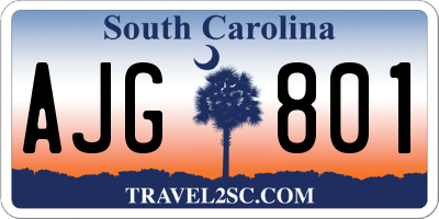 SC license plate AJG801