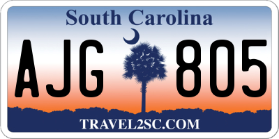 SC license plate AJG805