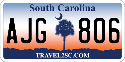 SC license plate AJG806