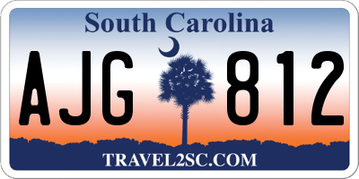 SC license plate AJG812