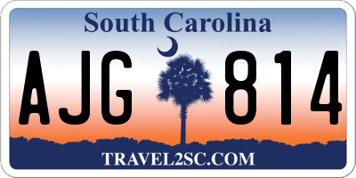 SC license plate AJG814