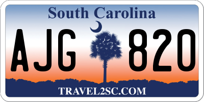 SC license plate AJG820