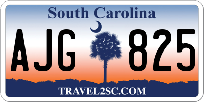 SC license plate AJG825