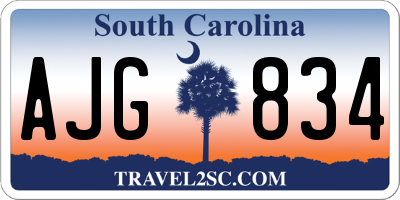 SC license plate AJG834
