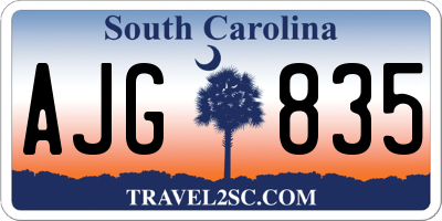 SC license plate AJG835