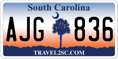 SC license plate AJG836