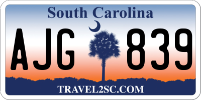 SC license plate AJG839
