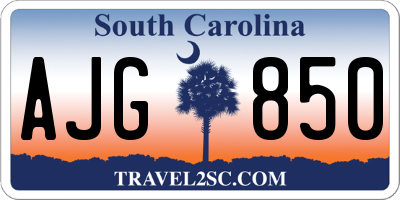 SC license plate AJG850