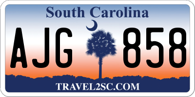SC license plate AJG858
