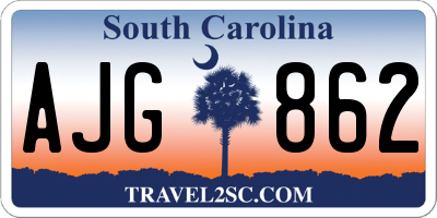 SC license plate AJG862