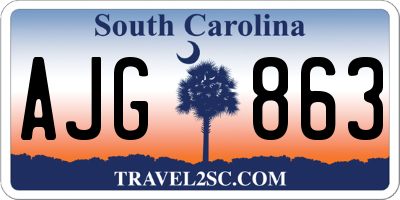 SC license plate AJG863