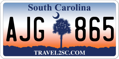 SC license plate AJG865