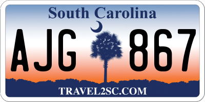 SC license plate AJG867