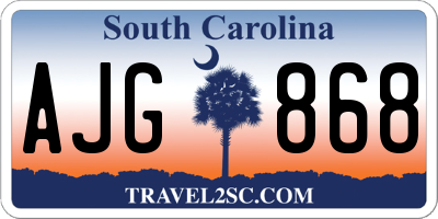 SC license plate AJG868