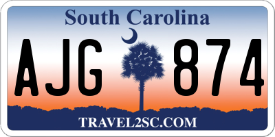 SC license plate AJG874