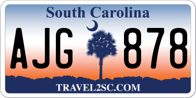 SC license plate AJG878