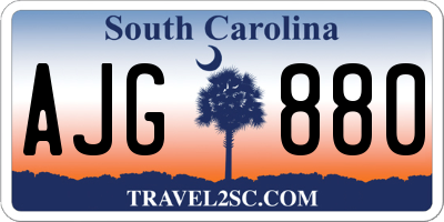 SC license plate AJG880