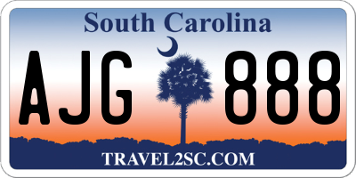 SC license plate AJG888