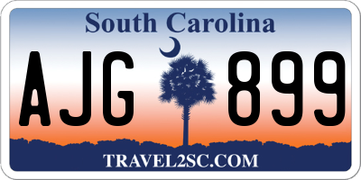 SC license plate AJG899