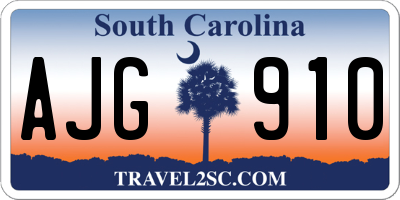 SC license plate AJG910