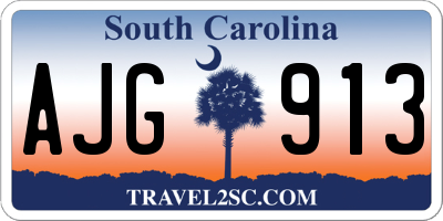 SC license plate AJG913