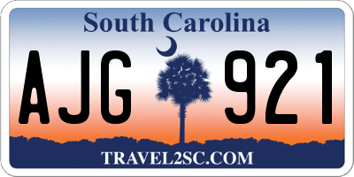 SC license plate AJG921