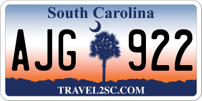 SC license plate AJG922