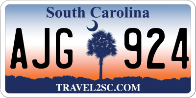 SC license plate AJG924