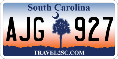 SC license plate AJG927