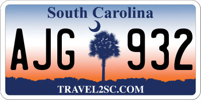 SC license plate AJG932