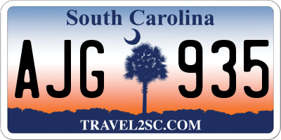 SC license plate AJG935