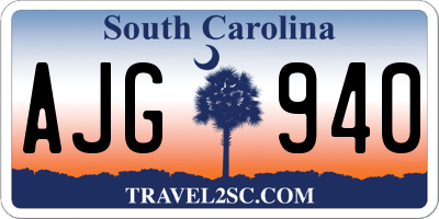SC license plate AJG940