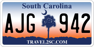 SC license plate AJG942