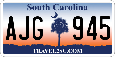 SC license plate AJG945
