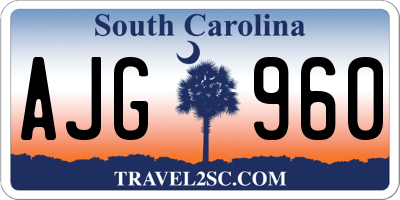 SC license plate AJG960