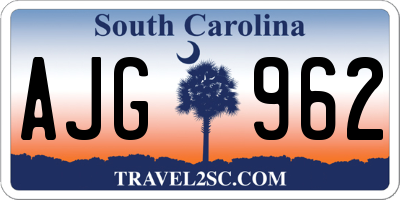 SC license plate AJG962
