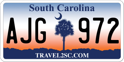 SC license plate AJG972