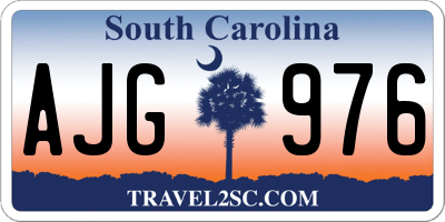 SC license plate AJG976