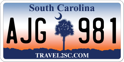 SC license plate AJG981