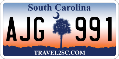 SC license plate AJG991