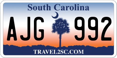 SC license plate AJG992