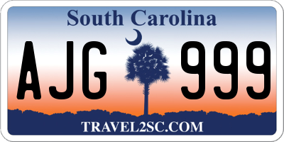 SC license plate AJG999