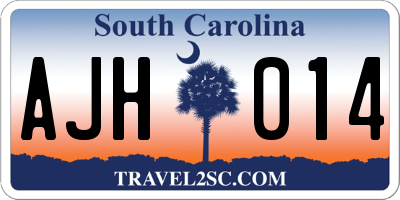 SC license plate AJH014