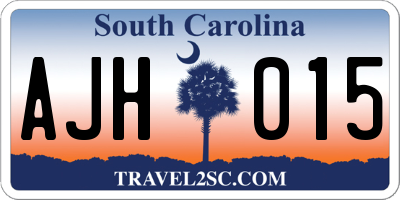 SC license plate AJH015