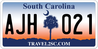 SC license plate AJH021