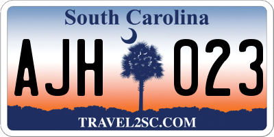 SC license plate AJH023