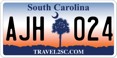 SC license plate AJH024