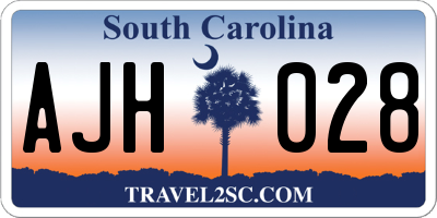 SC license plate AJH028