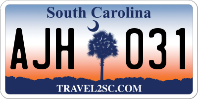 SC license plate AJH031